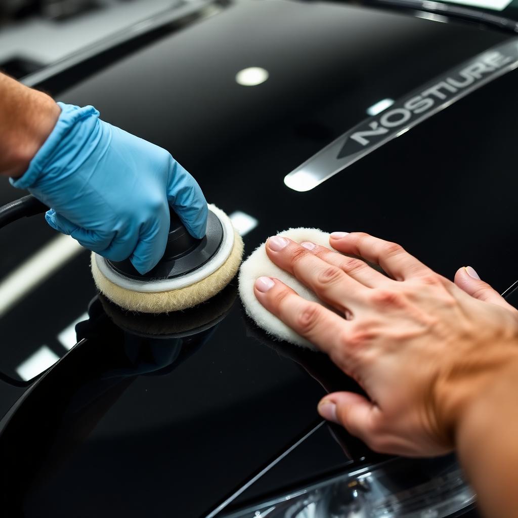 Polishing a vehicle hood